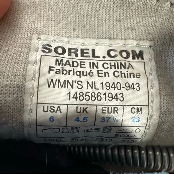 Women’s Sorel Size 6 Blue/Black Suede Joplin Boots w Lace Tie Closure - Picture 14 of 14